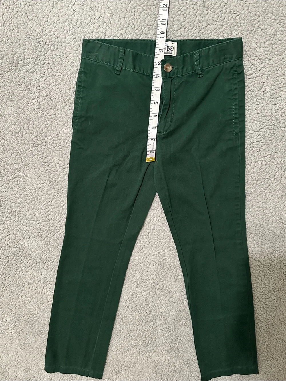 The Children’s Place Boys Green Chino Pants Size 8 Straight Leg Adjustable Waist